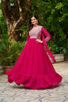 Radiate in Ruby Elegance Gown WIth DUPATTA