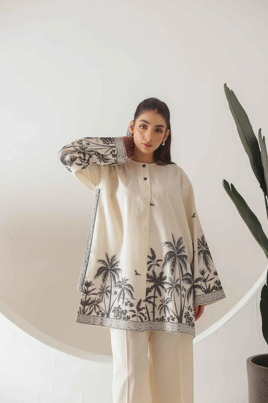 Printed palm tree Cotton Co-ord Set