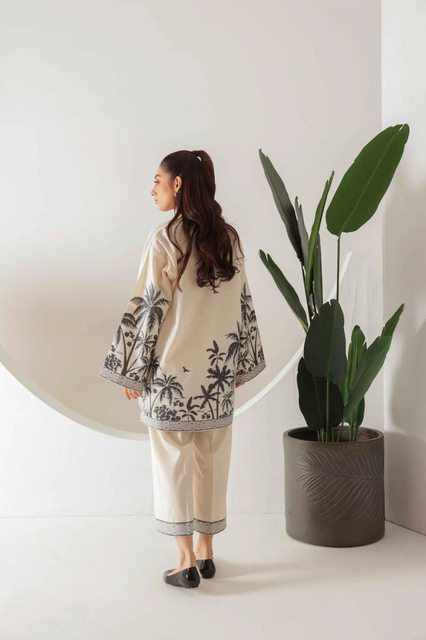 Printed palm tree Cotton Co-ord Set