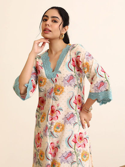 Floral Printed Kurta Set