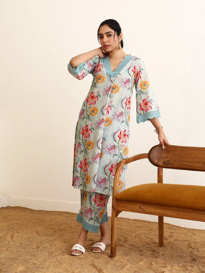 Floral Printed Kurta Set