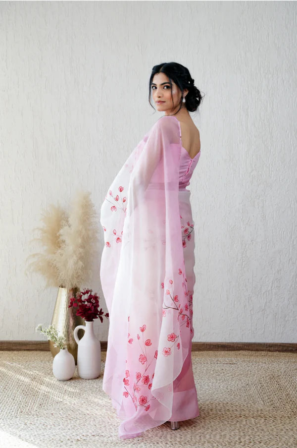 Grace in Pink Blossom Saree