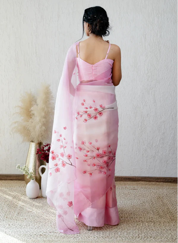 Grace in Pink Blossom Saree