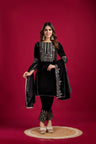 Elegant Velvet Kurta with Pant & Dupatta