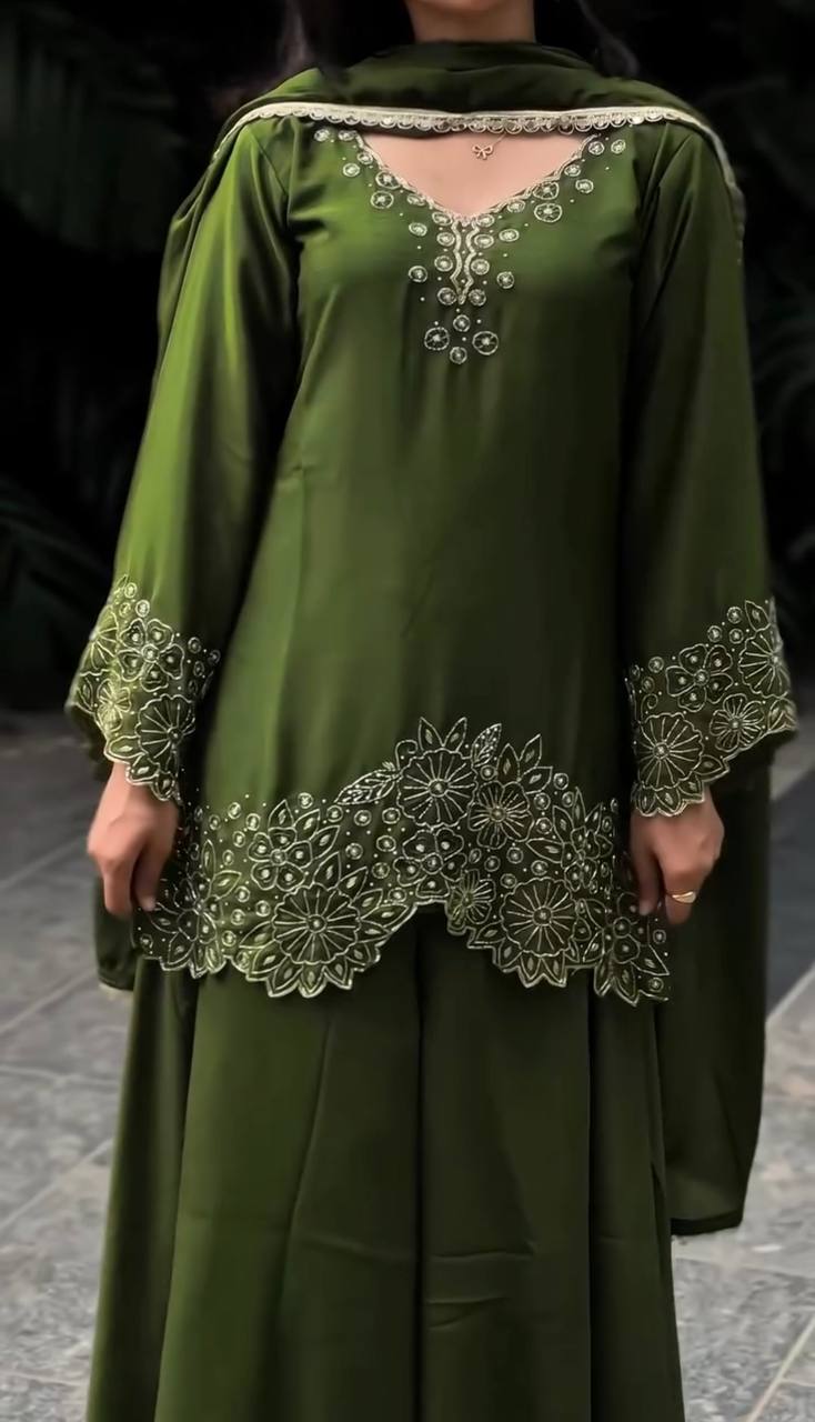 Elegant Embroidered Suit Set