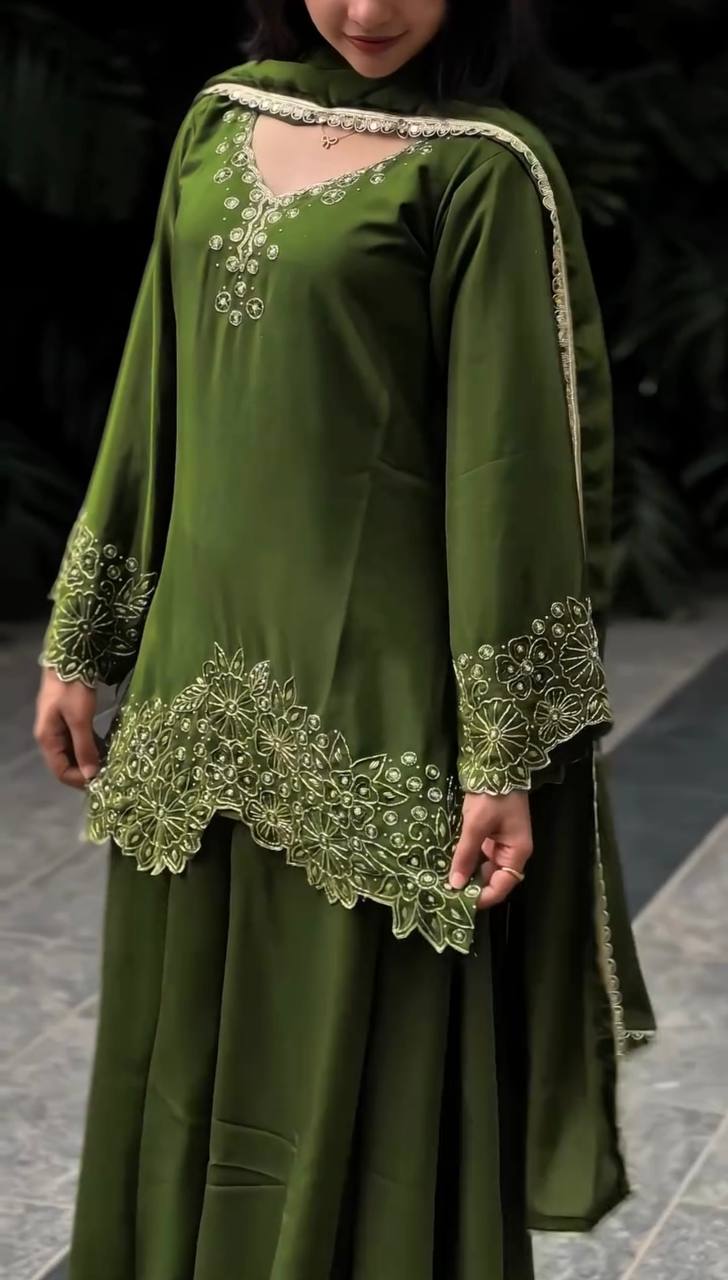 Elegant Embroidered Suit Set
