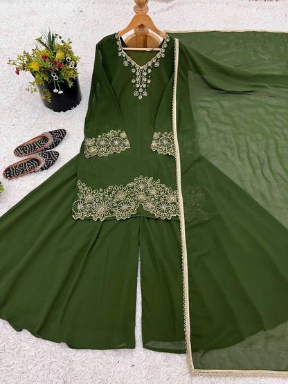 Elegant Embroidered Suit Set
