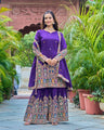 Designer Chinnon Silk Sharara Set with Dupatta