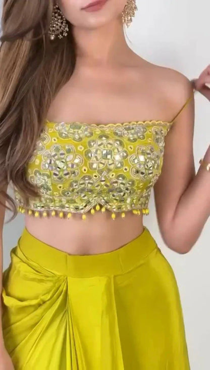 Elegant Designer Dhoti Set with Embroidered Shrug – Wedding & Festive Wear