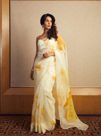 Elegant in Sunshine Yellow Saree