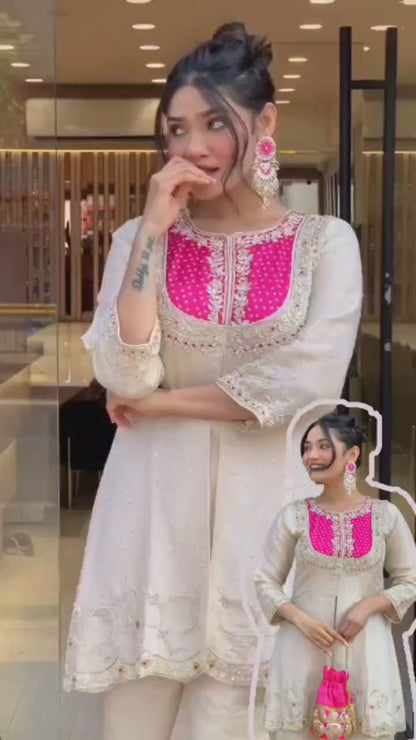 Ivory Glow with a Pop of Pink