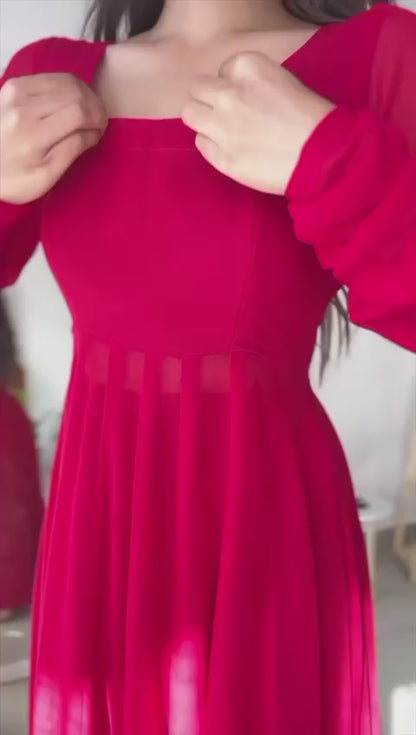 Designer Red gown With Dupataa