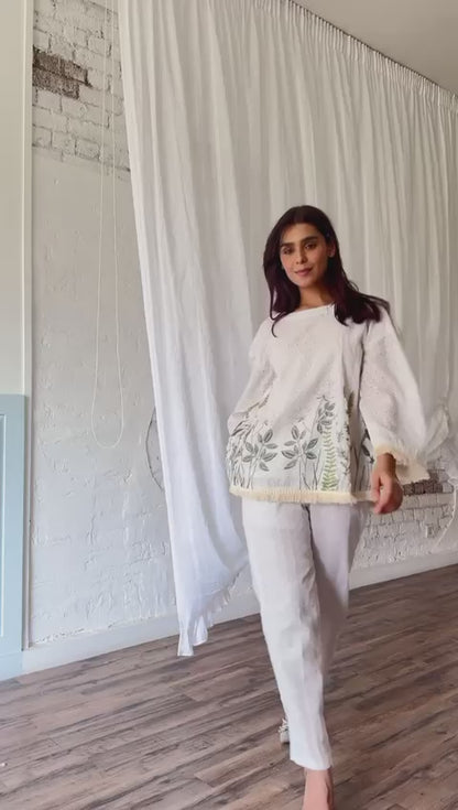 White embroidered co-ord set